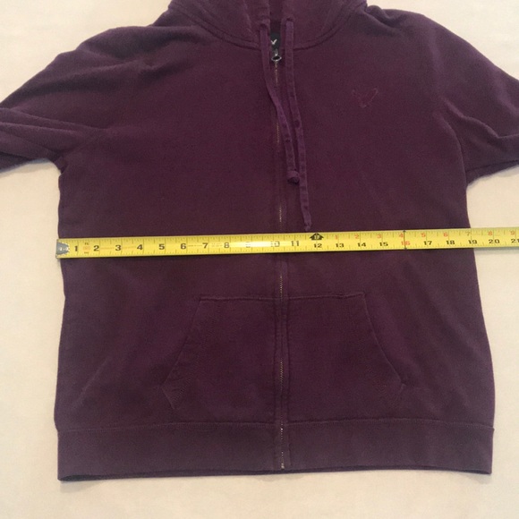 AEO plum hooded, zip up sweatshirt, xl - Picture 4 of 9